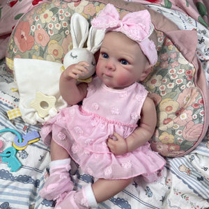 Planet Gates 18 Inch Finished Reborn Baby Doll Full Silicone Vinyl Girl Washable Bettie With Painted Lifelike 3D Skin Reborn Christmas Toys