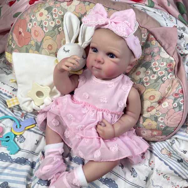 Planet Gates 18 Inch Finished Reborn Baby Doll Full Silicone Vinyl Girl Washable Bettie With Painted Lifelike 3D Skin Reborn Christmas Toys