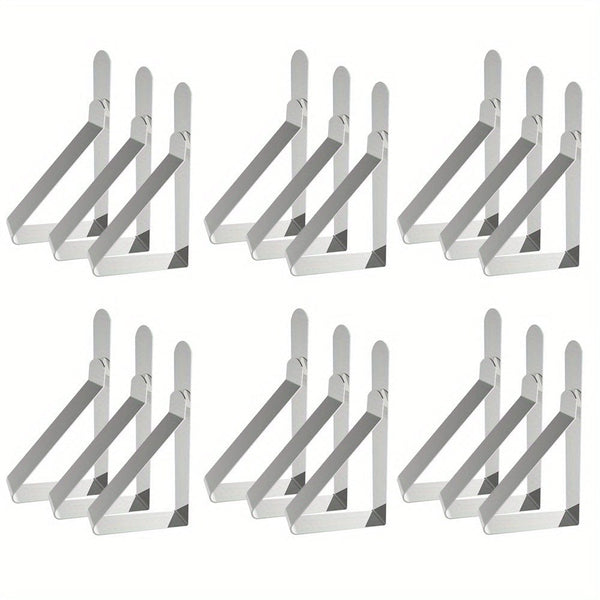Planet Gates 18 Pack Long Tablecloth Clips 6/12/18/24/30pcs Tablecloth Clips, Heavy Duty Picnic Table Clips, Stainless Steel Table Cloth Cover Clamps, Table Cloth Holders Ideal For Restaurant Picnics Marquees Weddings Graduation Party