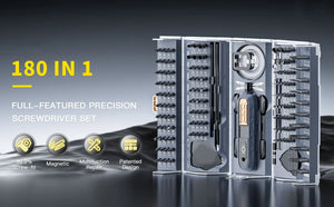 Planet Gates 180 in 1 180 in 1 Precision Screwdriver Set Magnetic Drill Bits Professional Hand Repair Tools for iPhone Watch Glasses with Storage Box