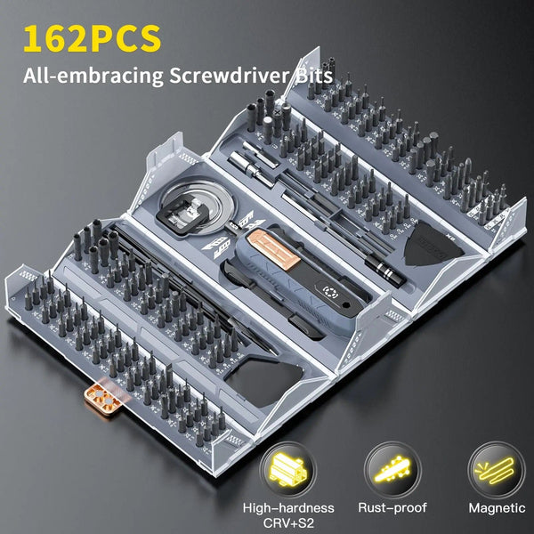 Planet Gates 180 in 1 180 in 1 Precision Screwdriver Set Magnetic Drill Bits Professional Hand Repair Tools for iPhone Watch Glasses with Storage Box