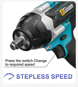 Planet Gates 1800N.M Torque Brushless Electric Impact Wrench 1/2 inch Lithium-Ion Battery Cordless Wrench Power Tools For Makita 18V Battery