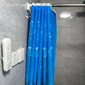 Planet Gates 180cm*180cm 1pc Floral Lawn Butterfly Printed Shower Curtain, Waterproof PEVA Shower Curtain With 12 Hooks, Decorative Bathtub Partition Curtain, Bathroom Accessories