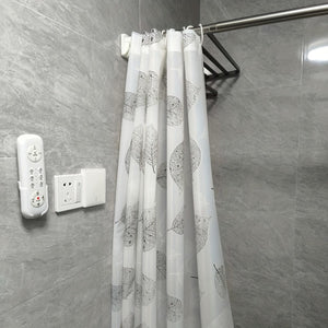 Planet Gates 180cm*180cm 1pc Leaf Pattern PEVA Shower Curtain, Thickened Waterproof Shower Curtain With Hooks, Bathtub Partition, Bathroom Accessories
