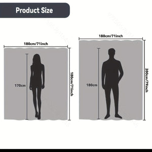 Planet Gates 180cm*180cm 1pc Leaf Pattern PEVA Shower Curtain, Thickened Waterproof Shower Curtain With Hooks, Bathtub Partition, Bathroom Accessories