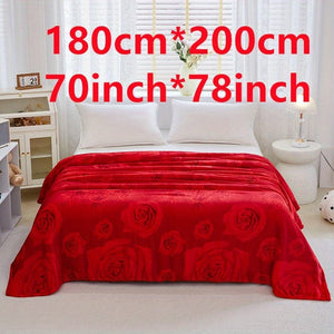Planet Gates 180cm*200cm/70inch*78inch 1pc Rose Pattern Bed Blanket, Soft Comfortable Blanket For Sofa Office Bed Camping Travelling, Valentine's Day Gift Blanket