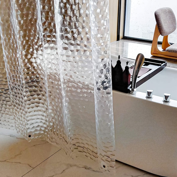 Planet Gates 182.88cm×182.88cm 1pc Polygon Shower Curtain, PEVA Shower Curtain, Translucent Shower Curtain Liner, Thickened Shower Curtain Liner For Bathroom, 182.88cmx182.88cm