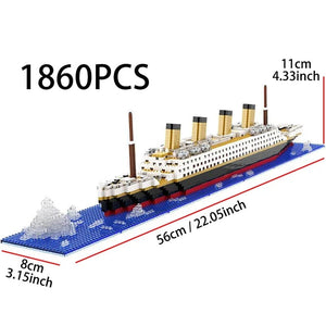Planet Gates 1860PCS-NO BOX Titanic Creative Luxury Iceberg Cruise Ship Boat Wreck Set City DIY Model Building Blocks Bricks Toys For Children Adult Gift