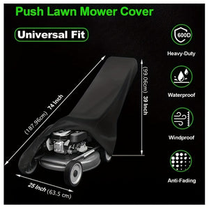 Planet Gates 187.96*99.06*63.5cm 1pc Heavy Duty 600D Weatherproof UV Resistant Mower Protector Cover, Outdoor Patio Furniture Cover