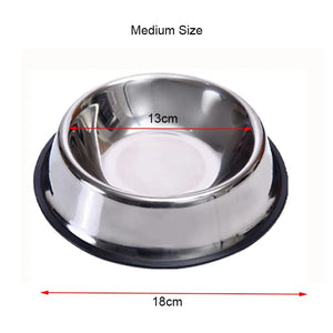 Planet Gates 18cm Stainless Steel Pet Dog Bowl Food Storage Container Dog Food Bowl Water Bottle Pet Bowl Feeder Dish for Small Large Dogs Cats