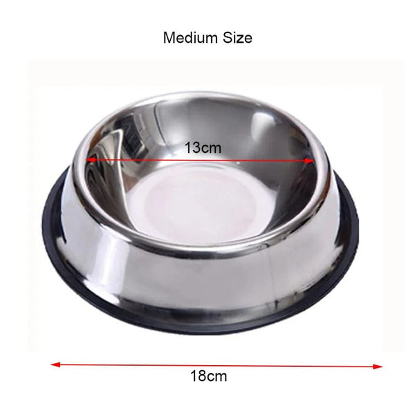 Planet Gates 18cm Stainless Steel Pet Dog Bowl Food Storage Container Dog Food Bowl Water Bottle Pet Bowl Feeder Dish for Small Large Dogs Cats