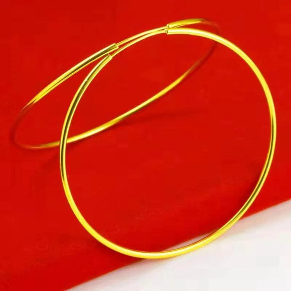 Planet Gates 18K GOLD  30mm Senlissi -18k Gold Plated Hoop Earrings For Women 925 Sterling Silver 2.0mm Fashion Earring Gold Rings Rose Gold Cерьги Kольца