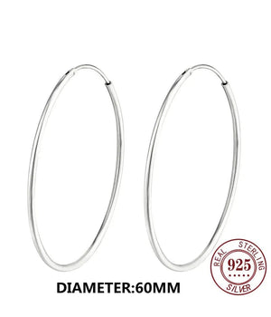Planet Gates 18K GOLD  30mm Senlissi -18k Gold Plated Hoop Earrings For Women 925 Sterling Silver 2.0mm Fashion Earring Gold Rings Rose Gold Cерьги Kольца