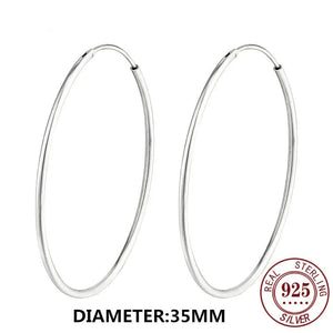 Planet Gates 18K GOLD  30mm Senlissi -18k Gold Plated Hoop Earrings For Women 925 Sterling Silver 2.0mm Fashion Earring Gold Rings Rose Gold Cерьги Kольца