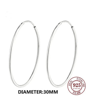Planet Gates 18K GOLD  30mm Senlissi -18k Gold Plated Hoop Earrings For Women 925 Sterling Silver 2.0mm Fashion Earring Gold Rings Rose Gold Cерьги Kольца