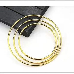 Planet Gates 18K GOLD  30mm Senlissi -18k Gold Plated Hoop Earrings For Women 925 Sterling Silver 2.0mm Fashion Earring Gold Rings Rose Gold Cерьги Kольца