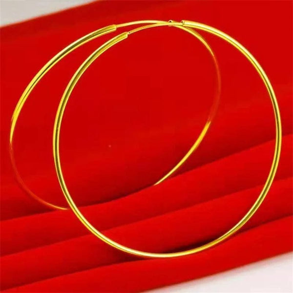 Planet Gates 18K GOLD  30mm Senlissi -18k Gold Plated Hoop Earrings For Women 925 Sterling Silver 2.0mm Fashion Earring Gold Rings Rose Gold Cерьги Kольца