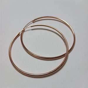 Planet Gates 18K GOLD  30mm Senlissi -18k Gold Plated Hoop Earrings For Women 925 Sterling Silver 2.0mm Fashion Earring Gold Rings Rose Gold Cерьги Kольца