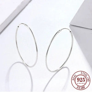 Planet Gates 18K GOLD  30mm Senlissi -18k Gold Plated Hoop Earrings For Women 925 Sterling Silver 2.0mm Fashion Earring Gold Rings Rose Gold Cерьги Kольца