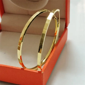 Planet Gates 18K GOLD  40mm Senlissi - New Fashion18K Gold Plated Hoop Earrings For Women 925 Sterling Silver 2.0mm Fashion Earring Cерьги Kольца 3/4/5/6CM