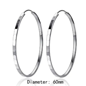 Planet Gates 18K GOLD  40mm Senlissi - New Fashion18K Gold Plated Hoop Earrings For Women 925 Sterling Silver 2.0mm Fashion Earring Cерьги Kольца 3/4/5/6CM