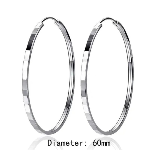 Planet Gates 18K GOLD  40mm Senlissi - New Fashion18K Gold Plated Hoop Earrings For Women 925 Sterling Silver 2.0mm Fashion Earring Cерьги Kольца 3/4/5/6CM