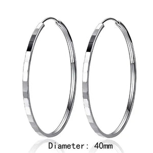 Planet Gates 18K GOLD  40mm Senlissi - New Fashion18K Gold Plated Hoop Earrings For Women 925 Sterling Silver 2.0mm Fashion Earring Cерьги Kольца 3/4/5/6CM