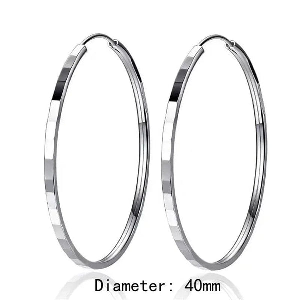 Planet Gates 18K GOLD  40mm Senlissi - New Fashion18K Gold Plated Hoop Earrings For Women 925 Sterling Silver 2.0mm Fashion Earring Cерьги Kольца 3/4/5/6CM