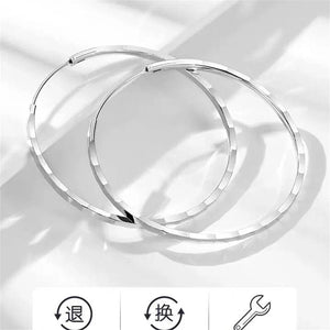 Planet Gates 18K GOLD  40mm Senlissi - New Fashion18K Gold Plated Hoop Earrings For Women 925 Sterling Silver 2.0mm Fashion Earring Cерьги Kольца 3/4/5/6CM