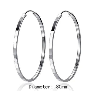 Planet Gates 18K GOLD  40mm Senlissi - New Fashion18K Gold Plated Hoop Earrings For Women 925 Sterling Silver 2.0mm Fashion Earring Cерьги Kольца 3/4/5/6CM