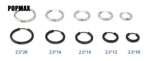 Planet Gates 18mm / black POPMAX Men��s Hoops Stainless Steel Round Circle Earrings For Women Man Gold Silver Color Not Fade Ear Rings Male Jewelry 2Pcs