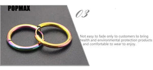 Planet Gates 18mm / black POPMAX Men��s Hoops Stainless Steel Round Circle Earrings For Women Man Gold Silver Color Not Fade Ear Rings Male Jewelry 2Pcs