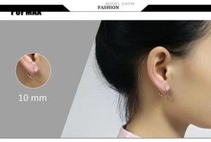 Planet Gates 18mm / black POPMAX Men��s Hoops Stainless Steel Round Circle Earrings For Women Man Gold Silver Color Not Fade Ear Rings Male Jewelry 2Pcs