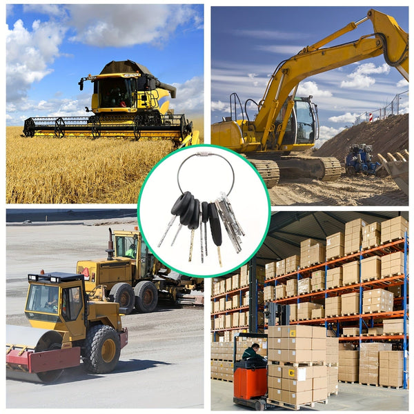 Planet Gates 18pcs Construction Machinery Key Set 18 Pieces Excavator Key Set Excavator Key Blanks Replacement Key Wheel Loader Motorcycle Ignition Switch Universal