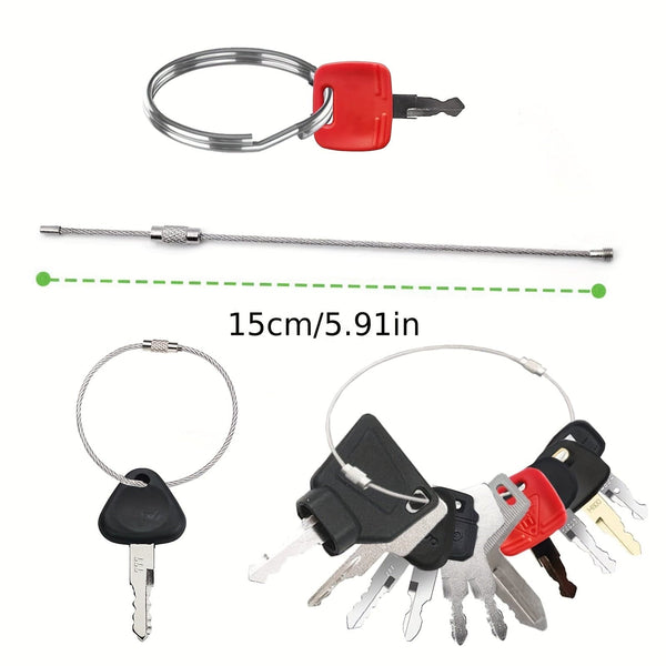 Planet Gates 18pcs Construction Machinery Key Set 18 Pieces Excavator Key Set Excavator Key Blanks Replacement Key Wheel Loader Motorcycle Ignition Switch Universal