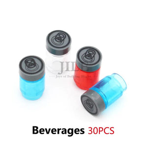 Planet Gates 18PCS Foods Set 1 City Mini Food Building Blocks Hamburger Pizza Fries Cake Dessert Chocolate Cookies MOC Bricks Plastic Assemble Part Figures Toy