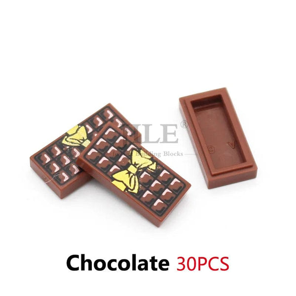 Planet Gates 18PCS Foods Set 1 City Mini Food Building Blocks Hamburger Pizza Fries Cake Dessert Chocolate Cookies MOC Bricks Plastic Assemble Part Figures Toy