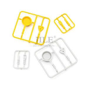 Planet Gates 18PCS Foods Set 1 City Mini Food Building Blocks Hamburger Pizza Fries Cake Dessert Chocolate Cookies MOC Bricks Plastic Assemble Part Figures Toy