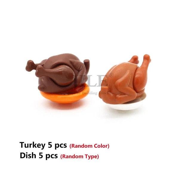 Planet Gates 18PCS Foods Set 1 City Mini Food Building Blocks Hamburger Pizza Fries Cake Dessert Chocolate Cookies MOC Bricks Plastic Assemble Part Figures Toy