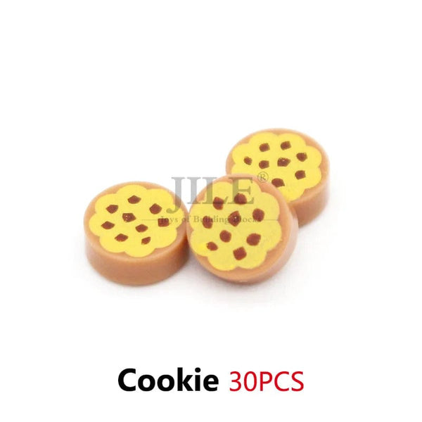 Planet Gates 18PCS Foods Set 1 City Mini Food Building Blocks Hamburger Pizza Fries Cake Dessert Chocolate Cookies MOC Bricks Plastic Assemble Part Figures Toy