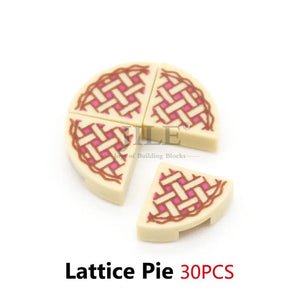 Planet Gates 18PCS Foods Set 1 City Mini Food Building Blocks Hamburger Pizza Fries Cake Dessert Chocolate Cookies MOC Bricks Plastic Assemble Part Figures Toy