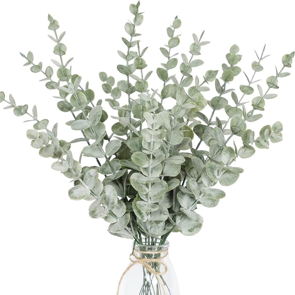 Planet Gates 18pcs / Gray Green 18pcs Eucalyptus Stems Artificial Green Eucalyptus Stems Eucalyptus Leaves Decor Eucalyptus Branches Fake Eucalyptus With Fake Leaves 38.1 Cm Faux Eucalyptus Stem For Vase Wedding Bouquet Home