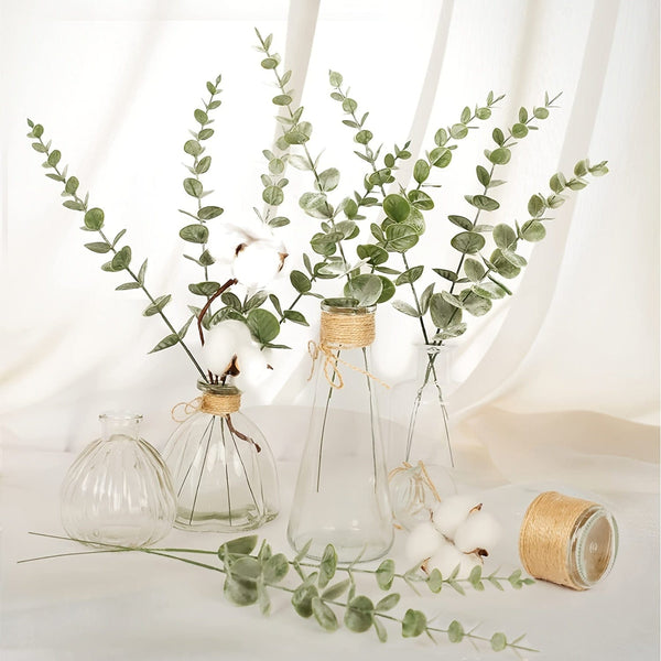 Planet Gates 18pcs / Gray Green 18pcs Eucalyptus Stems Artificial Green Eucalyptus Stems Eucalyptus Leaves Decor Eucalyptus Branches Fake Eucalyptus With Fake Leaves 38.1 Cm Faux Eucalyptus Stem For Vase Wedding Bouquet Home