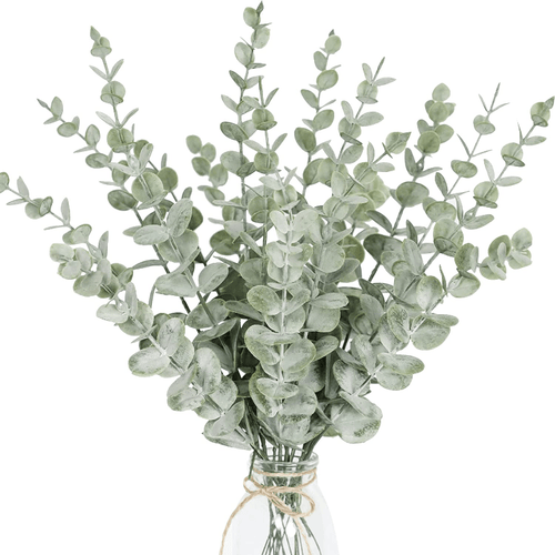 Planet Gates 18pcs / Gray Green 18pcs Eucalyptus Stems Artificial Green Eucalyptus Stems Eucalyptus Leaves Decor Eucalyptus Branches Fake Eucalyptus With Fake Leaves 38.1 Cm Faux Eucalyptus Stem For Vase Wedding Bouquet Home