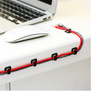 Planet Gates 18pcs Usb Organizer Cables Desk Cable Holder Self-adhesive Cable Clip Cord Holder Cable Winder Wire Clips Office Accessories