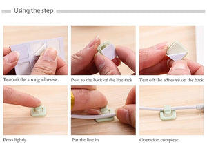 Planet Gates 18pcs Usb Organizer Cables Desk Cable Holder Self-adhesive Cable Clip Cord Holder Cable Winder Wire Clips Office Accessories