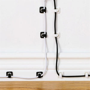 Planet Gates 18pcs Usb Organizer Cables Desk Cable Holder Self-adhesive Cable Clip Cord Holder Cable Winder Wire Clips Office Accessories