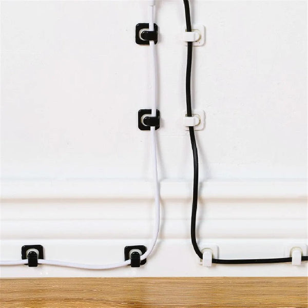 Planet Gates 18pcs Usb Organizer Cables Desk Cable Holder Self-adhesive Cable Clip Cord Holder Cable Winder Wire Clips Office Accessories