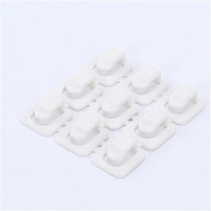 Planet Gates 18pcs white / CN 18pcs Usb Organizer Cables Desk Cable Holder Self-adhesive Cable Clip Cord Holder Cable Winder Wire Clips Office Accessories