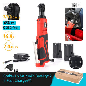 Planet Gates 18V 2Battery / CHINA / us 12V/18V Electric Impact Wrench Cordless Rechargeable Screwdriver 3/8 Inch Right Angle Ratchet Wrenches Driver Drill Power Tool